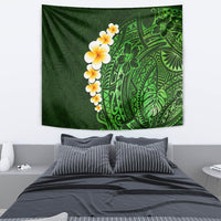 Green Polynesia Tapestry Plumeria Tropical Leaves With Galaxy Polynesian Art LT14 - Polynesian Pride