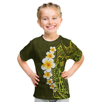 Lime Green Tropical Plumeria With Galaxy Polynesian Art Kid T Shirt LT14 Lime Green - Polynesian Pride