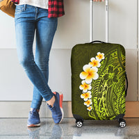 Lime Green Tropical Plumeria With Galaxy Polynesian Art Luggage Cover LT14 - Polynesian Pride