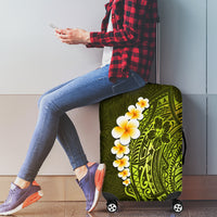 Lime Green Tropical Plumeria With Galaxy Polynesian Art Luggage Cover LT14 - Polynesian Pride