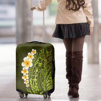 Lime Green Tropical Plumeria With Galaxy Polynesian Art Luggage Cover LT14 - Polynesian Pride