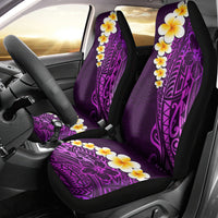 Purple Tropical Plumeria With Galaxy Polynesian Art Car Seat Cover LT14 - Polynesian Pride