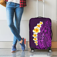 Purple Tropical Plumeria With Galaxy Polynesian Art Luggage Cover LT14 - Polynesian Pride