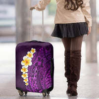 Purple Tropical Plumeria With Galaxy Polynesian Art Luggage Cover LT14 - Polynesian Pride