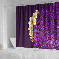 Purple Tropical Plumeria With Galaxy Polynesian Art Shower Curtain LT14 - Polynesian Pride