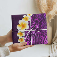 Purple Polynesia Wrapping Paper Plumeria Tropical Leaves With Galaxy Polynesian Art LT14 - Polynesian Pride