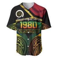 Vanuatu 1980 Baseball Jersey Hapi 46 Yia Indipendens Anivesari LT14 Black - Polynesian Pride