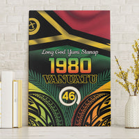 Vanuatu 1980 Canvas Wall Art Hapi 46 Yia Indipendens Anivesari LT14 Without Frame Black - Polynesian Pride