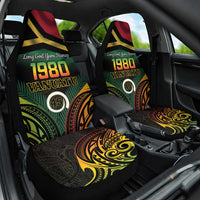 Vanuatu 1980 Car Seat Cover Hapi 46 Yia Indipendens Anivesari LT14 One Size Black - Polynesian Pride