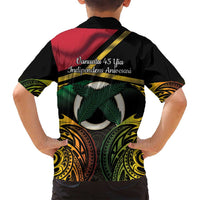 Vanuatu 1980 Family Matching Off Shoulder Maxi Dress and Hawaiian Shirt Hapi 45 Yia Indipendens Anivesari