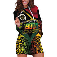 Vanuatu 1980 Hoodie Dress Hapi 46 Yia Indipendens Anivesari LT14 Black - Polynesian Pride