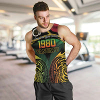 Vanuatu 1980 Men Tank Top Hapi 45 Yia Indipendens Anivesari LT14 Black - Polynesian Pride