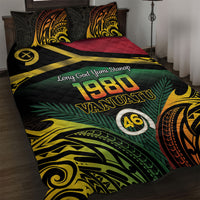 Vanuatu 1980 Quilt Bed Set Hapi 46 Yia Indipendens Anivesari LT14 Black - Polynesian Pride