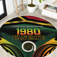 Vanuatu 1980 Round Carpet Hapi 46 Yia Indipendens Anivesari LT14 Black - Polynesian Pride