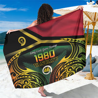 Vanuatu 1980 Sarong Hapi 46 Yia Indipendens Anivesari LT14 One Size 44 x 66 inches Black - Polynesian Pride