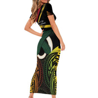 Vanuatu 1980 Short Sleeve Bodycon Dress Hapi 46 Yia Indipendens Anivesari LT14 - Polynesian Pride