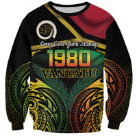 Vanuatu 1980 Sweatshirt Hapi 45 Yia Indipendens Anivesari LT14 Unisex Black - Polynesian Pride