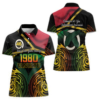Vanuatu 1980 Women Polo Shirt Hapi 46 Yia Indipendens Anivesari LT14 - Polynesian Pride