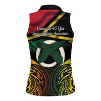 Vanuatu 1980 Women Sleeveless Polo Shirt Hapi 46 Yia Indipendens Anivesari LT14 - Polynesian Pride