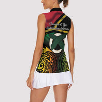 Vanuatu 1980 Women Sleeveless Polo Shirt Hapi 46 Yia Indipendens Anivesari LT14 - Polynesian Pride