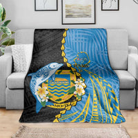 Tuvalu Independence Day Blanket Manuia te tutokotasi o Tuvaluan Dolphin Tattoo LT14 - Polynesian Pride