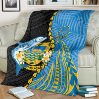 Tuvalu Independence Day Blanket Manuia te tutokotasi o Tuvaluan Dolphin Tattoo LT14 - Polynesian Pride
