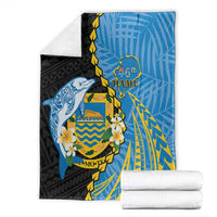 Tuvalu Independence Day Blanket Manuia te tutokotasi o Tuvaluan Dolphin Tattoo LT14 - Polynesian Pride