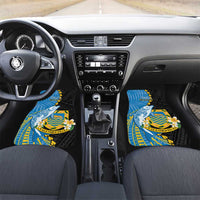Tuvalu Independence Day Car Mats Manuia te tutokotasi o Tuvaluan Dolphin Tattoo LT14 Set 2pcs - Front Blue - Polynesian Pride