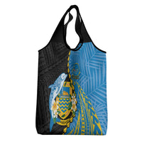 Tuvalu Independence Day Grocery Bag Manuia te tutokotasi o Tuvaluan Dolphin Tattoo LT14 - Polynesian Pride