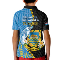 Tuvalu Independence Day Kid Polo Shirt Manuia te tutokotasi o Tuvaluan Dolphin Tattoo