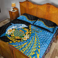 Tuvalu Independence Day Quilt Bed Set Manuia te tutokotasi o Tuvaluan Dolphin Tattoo LT14 - Polynesian Pride