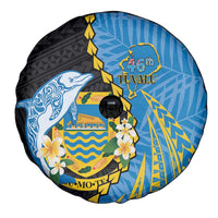 Tuvalu Independence Day Spare Tire Cover Manuia te tutokotasi o Tuvaluan Dolphin Tattoo LT14 - Polynesian Pride