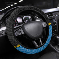 Tuvalu Independence Day Steering Wheel Cover Manuia te tutokotasi o Tuvaluan Dolphin Tattoo LT14 Universal Fit Blue - Polynesian Pride