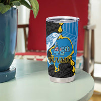Tuvalu Independence Day Tumbler Cup Manuia te tutokotasi o Tuvaluan Dolphin Tattoo LT14 - Polynesian Pride