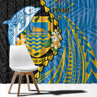 Tuvalu Independence Day Window Curtain Manuia te tutokotasi o Tuvaluan Dolphin Tattoo LT14 - Polynesian Pride