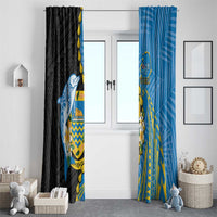 Tuvalu Independence Day Window Curtain Manuia te tutokotasi o Tuvaluan Dolphin Tattoo LT14 - Polynesian Pride