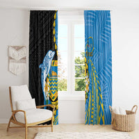 Tuvalu Independence Day Window Curtain Manuia te tutokotasi o Tuvaluan Dolphin Tattoo LT14 - Polynesian Pride