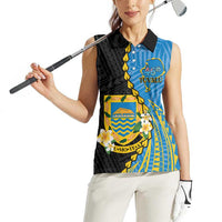 Tuvalu Independence Day Women Sleeveless Polo Shirt Manuia te tutokotasi o Tuvaluan Dolphin Tattoo