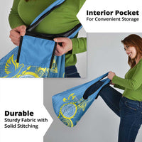 Personalised Palau Independence Day Grocery Bag Belau Coat Of Arms Polynesian Curve Style