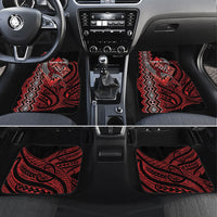 Aotearoa Iwi Ngapuhi Personalised Car Mats NZ Maori Humpback Whale Taniko Motifs LT14 Set 4pcs Red - Polynesian Pride