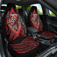 Aotearoa Iwi Ngapuhi Car Seat Cover NZ Maori Humpback Whale Taniko Motifs LT14 One Size Red - Polynesian Pride