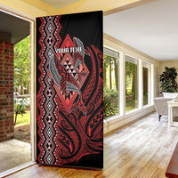 Aotearoa Iwi Ngapuhi Personalised Door Cover NZ Maori Humpback Whale Taniko Motifs LT14 - Polynesian Pride