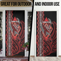 Aotearoa Iwi Ngapuhi Personalised Door Cover NZ Maori Humpback Whale Taniko Motifs LT14 - Polynesian Pride
