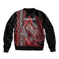 Aotearoa Iwi Ngapuhi Personalised Sleeve Zip Bomber Jacket NZ Maori Humpback Whale Taniko Motifs LT14 - Polynesian Pride