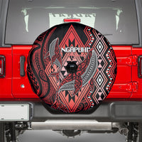 Aotearoa Iwi Ngapuhi Spare Tire Cover NZ Maori Humpback Whale Taniko Motifs LT14 - Polynesian Pride