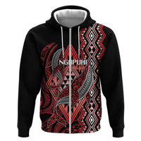 Aotearoa Iwi Ngapuhi Personalised Zip Hoodie NZ Maori Humpback Whale Taniko Motifs LT14 Zip Hoodie Red - Polynesian Pride