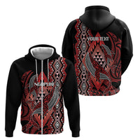 Aotearoa Iwi Ngapuhi Personalised Zip Hoodie NZ Maori Humpback Whale Taniko Motifs LT14 - Polynesian Pride