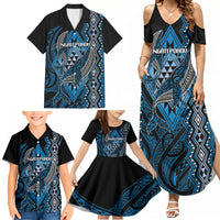 Aotearoa Iwi Ngati Porou Personalised Family Matching Summer Maxi Dress and Hawaiian Shirt NZ Maori Humpback Whale Taniko Motifs LT14 - Polynesian Pride