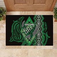 Aotearoa Iwi Ngai Tahu Rubber Doormat NZ Maori Humpback Whale Taniko Motifs LT14 Green - Polynesian Pride
