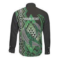 Aotearoa Iwi Ngati Pikiao Personalised Long Sleeve Button Shirt NZ Maori Humpback Whale Taniko Motifs LT14 - Polynesian Pride